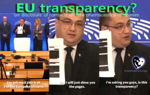 Cristian Terhes (Romania) mostra la "trasparenza" dell'UE in Parlamento al giorno d'oggi. (EN EN/ES/IT/NL)